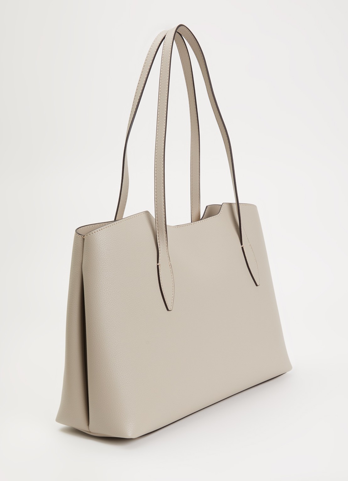 GUESS Melody schoudertas met uitneembaar etui en tasbedel  - achterkant taupe
