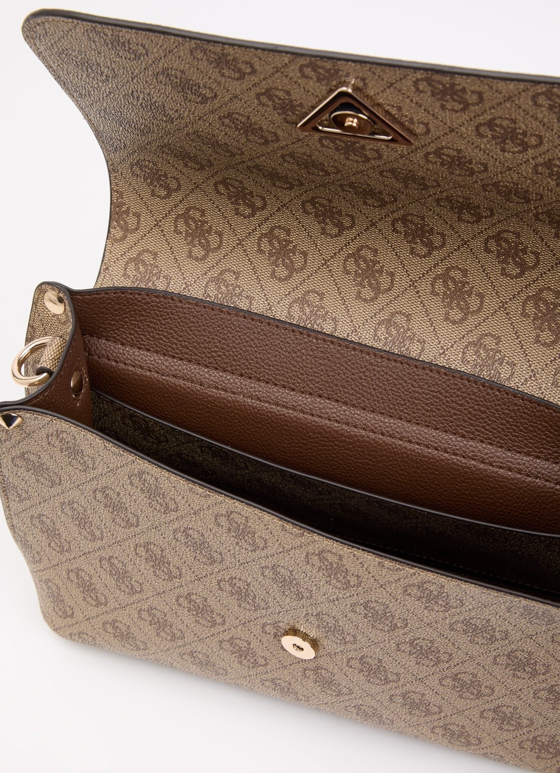 GUESS Meridian II Flap crossbodytas met logoprint - detail 2 beige