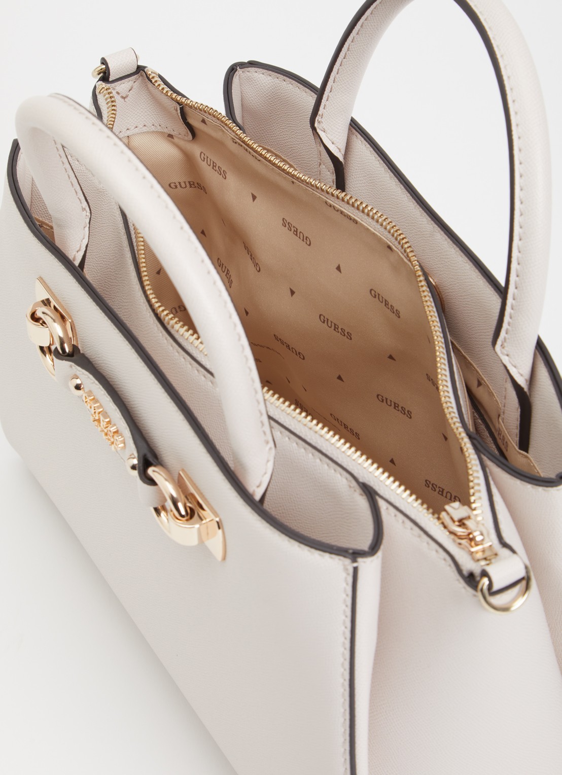 GUESS Mimina handtas met afneembare schouderriem - detail 2 lichtgrijs