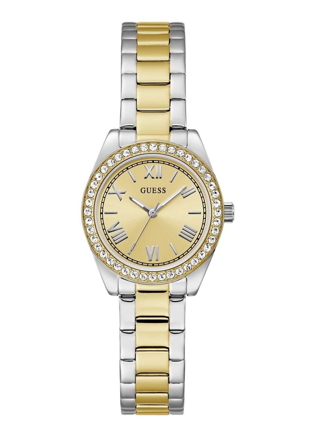 GUESS Mini Luna horloge GW0841L2  - voorkant zilver