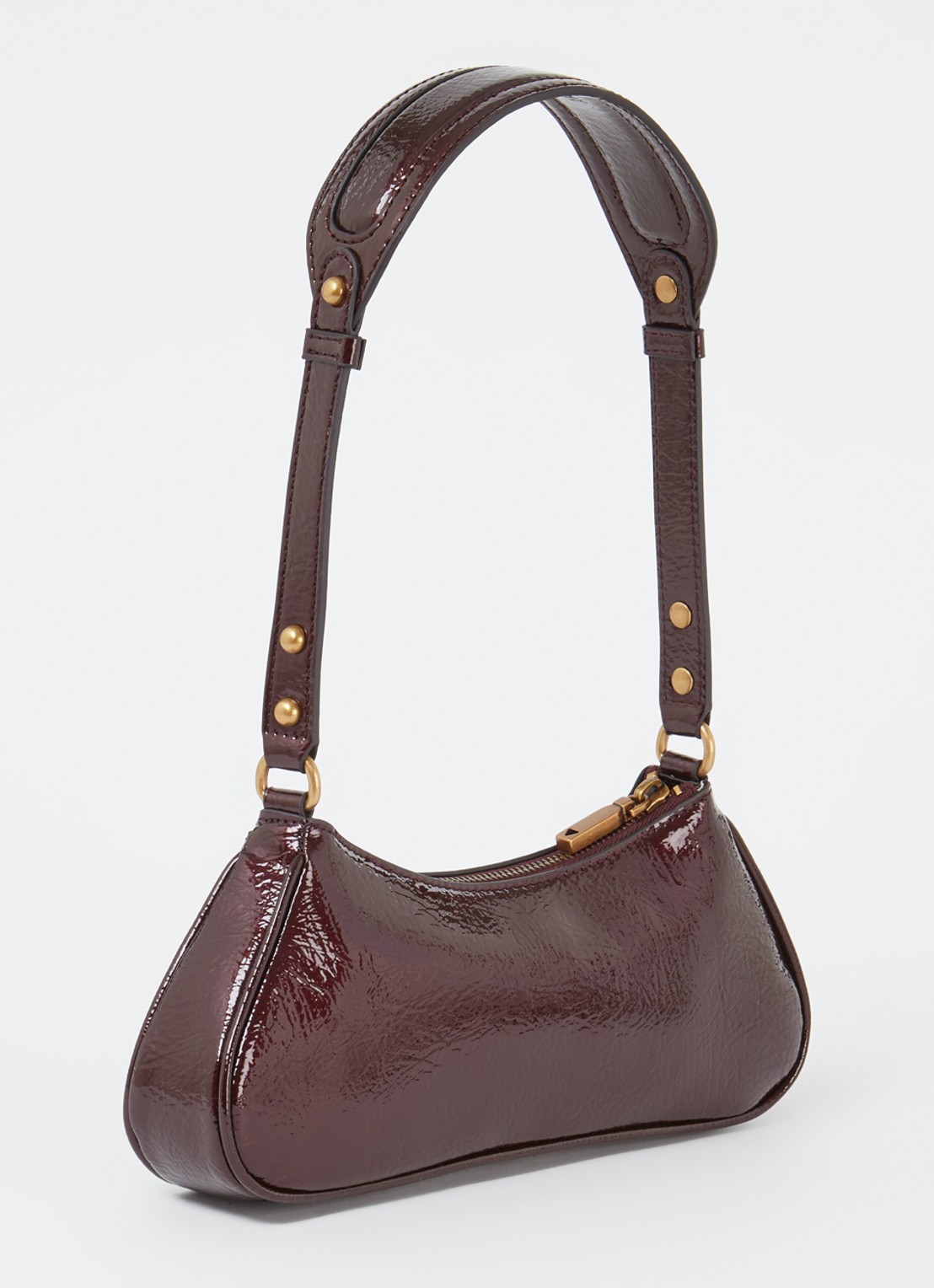 GUESS Mintha schoudertas met logoprint - achterkant 2 bordeauxrood