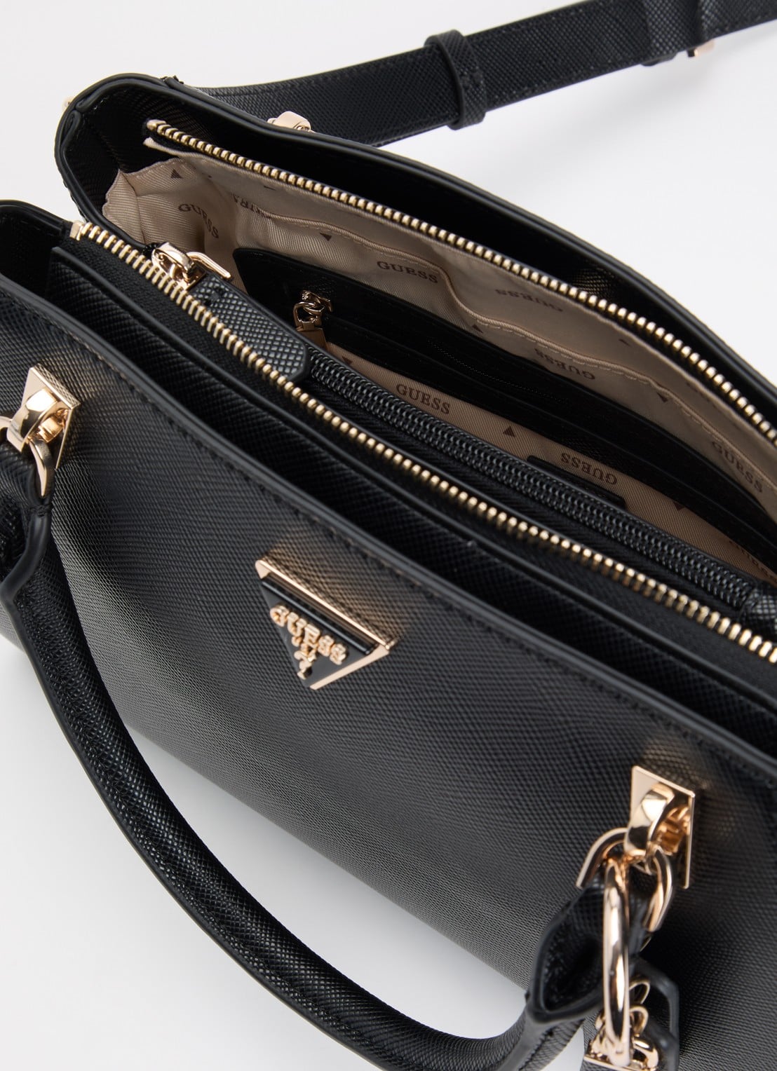 GUESS Noelle handtas met afneembare schouderriem - detail 5 zwart