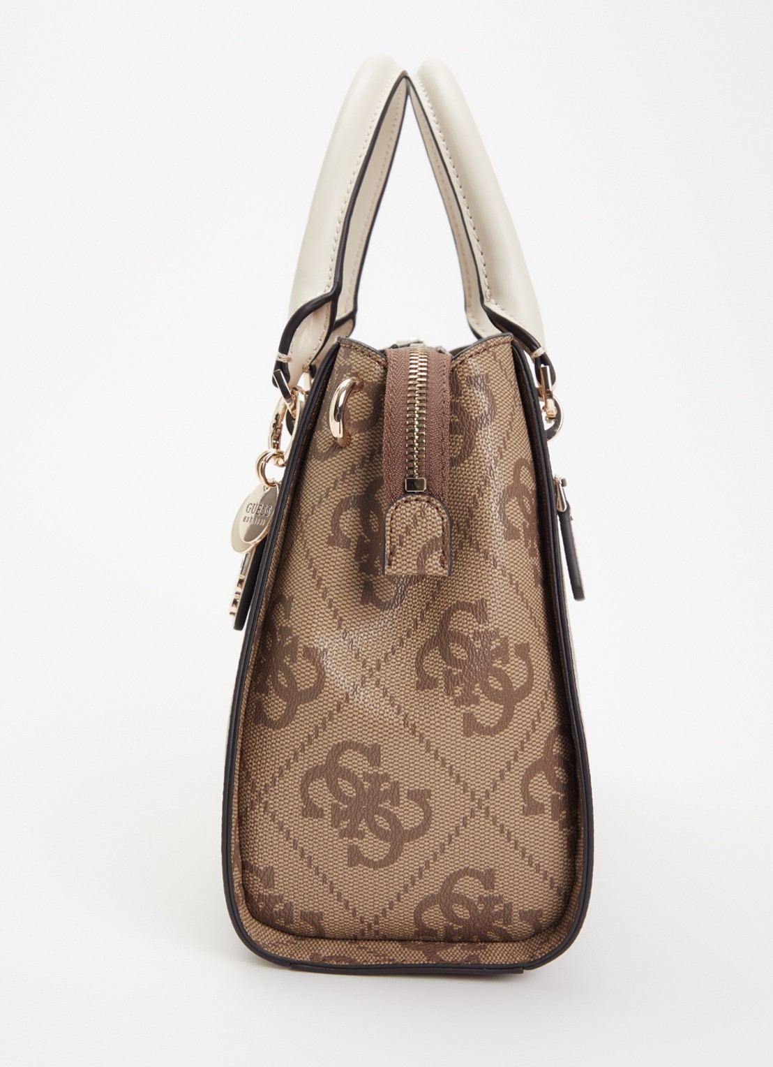 GUESS Noelle handtas met afneembare schouderriem - detail 2 lichtbruin