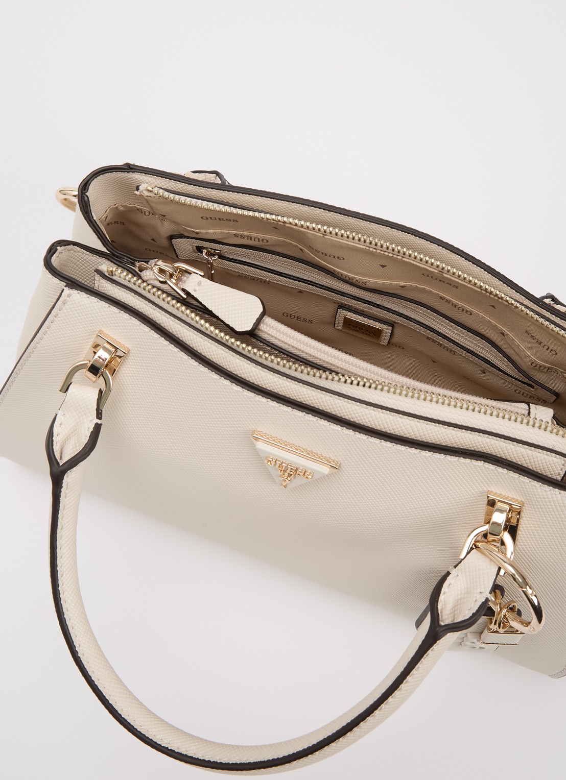 GUESS Noelle handtas met afneembare schouderriem - detail 4 gebroken wit