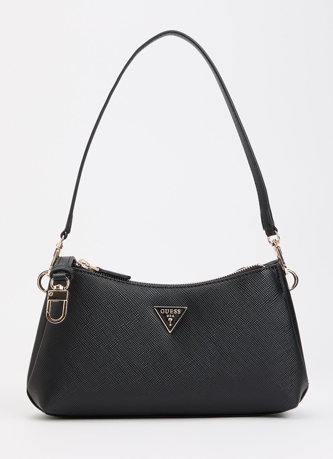 GUESS Noelle II 3 Comp schoudertas met afneembare schouderriem - voorkant zwart