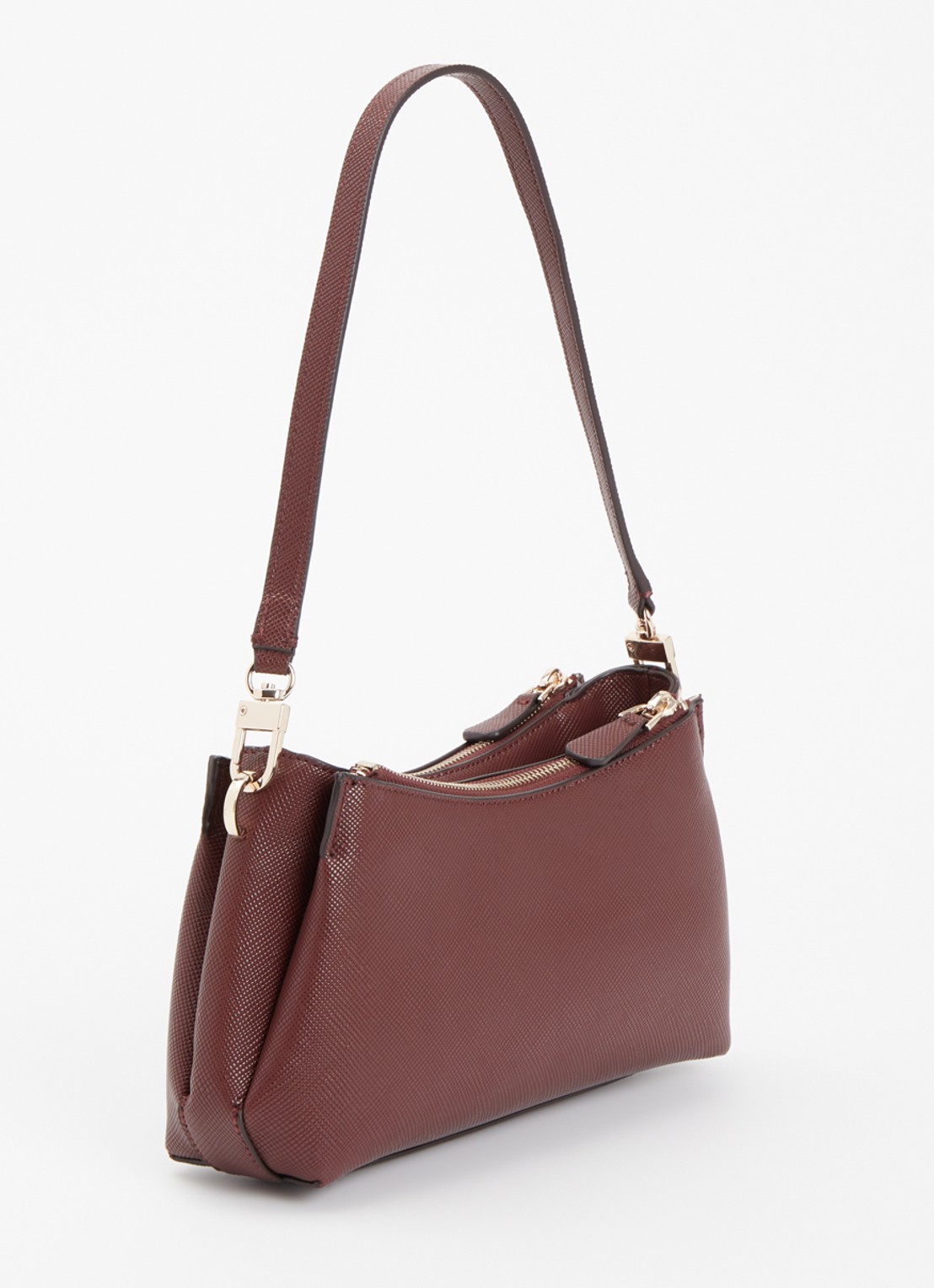GUESS Noelle II 3 Comp schoudertas met afneembare schouderriem - achterkant bordeauxrood