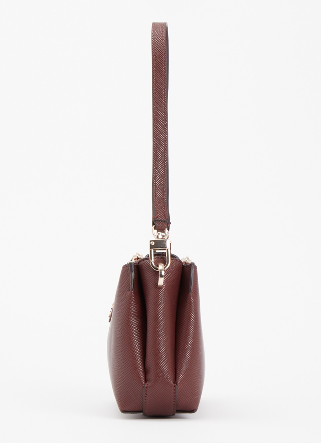 GUESS Noelle II 3 Comp schoudertas met afneembare schouderriem - detail 4 bordeauxrood