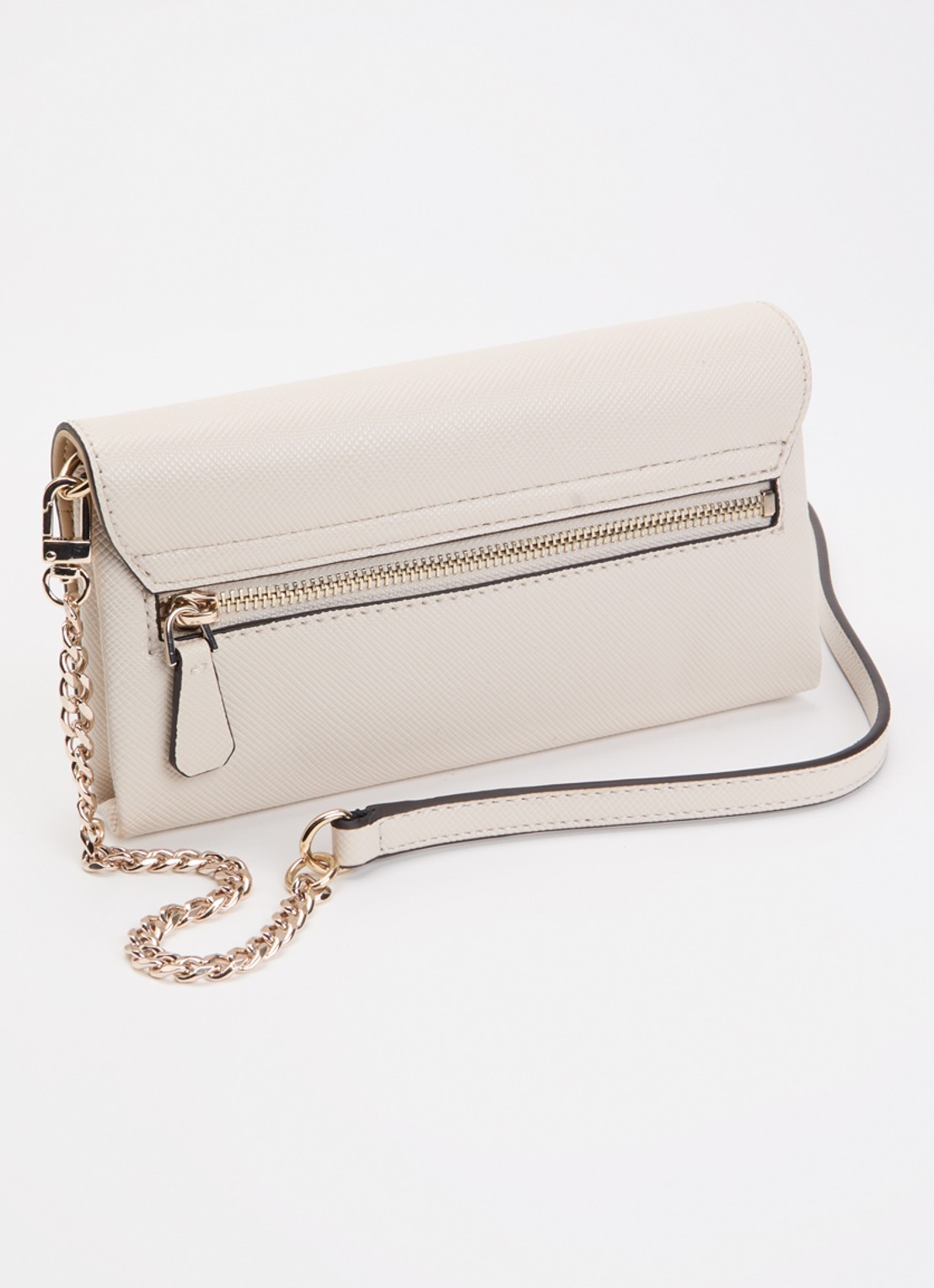 GUESS Noelle II crossbodytas met logo en afneembare schouderriem - achterkant gebroken wit