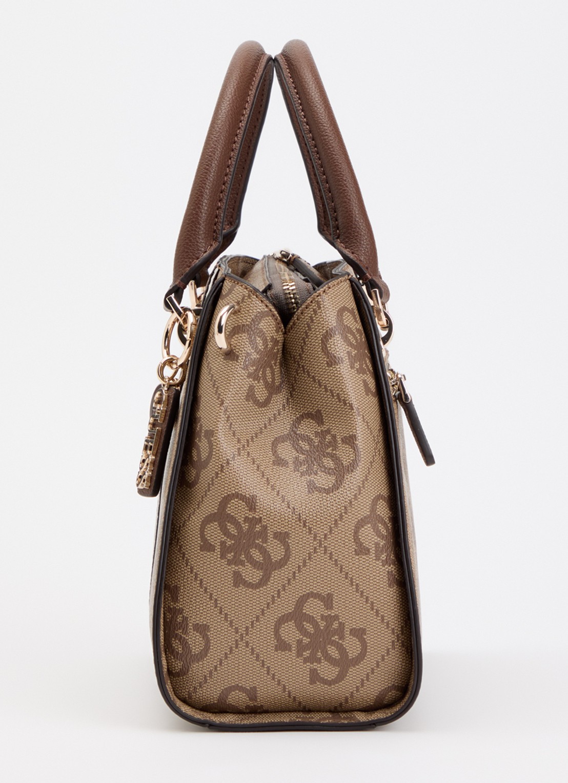 GUESS Noelle II handtas met logoprint en afneembare schouderriem - detail 2 lichtbruin