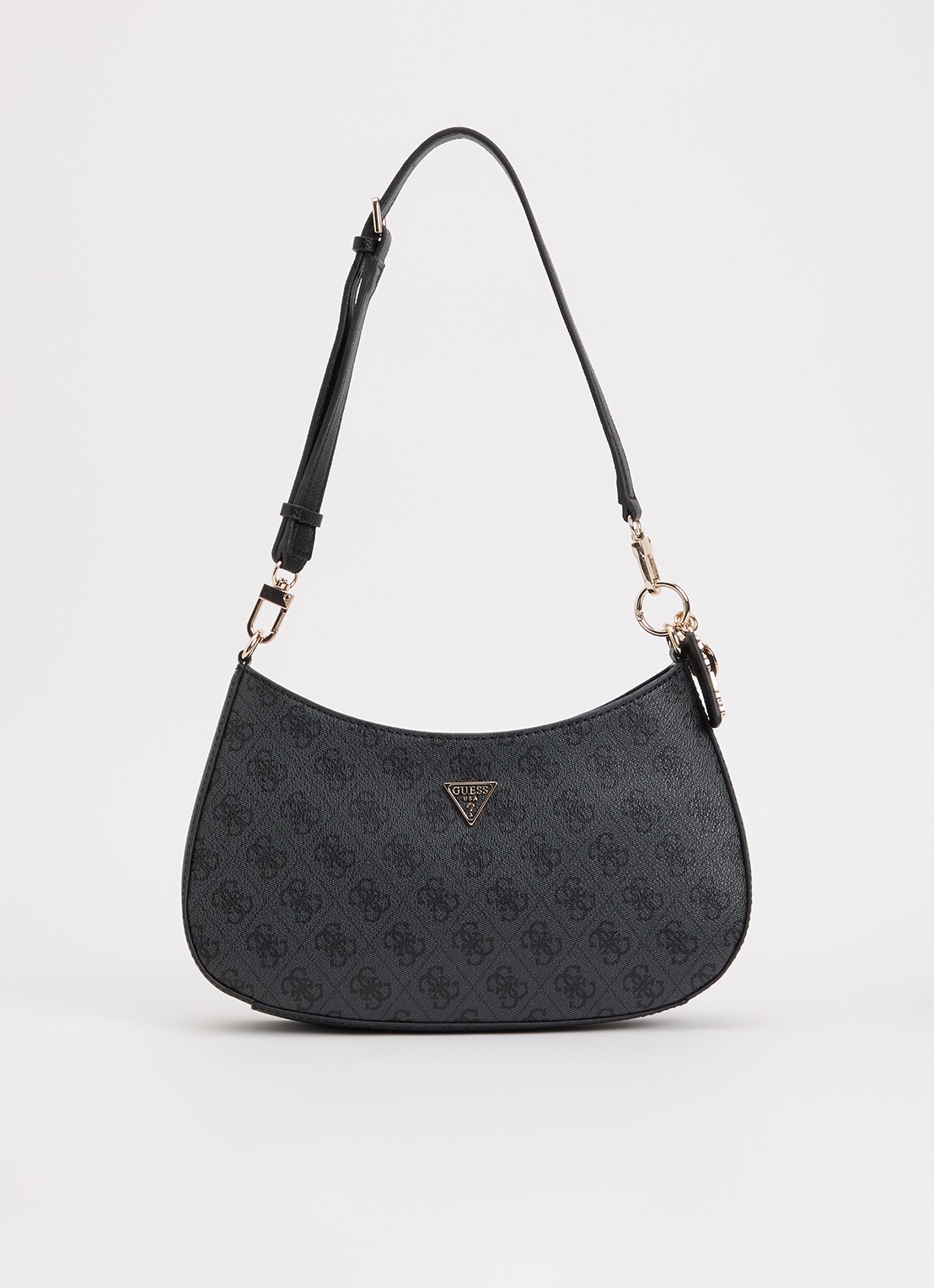 GUESS Noelle II handtas met logoprint  - voorkant antraciet