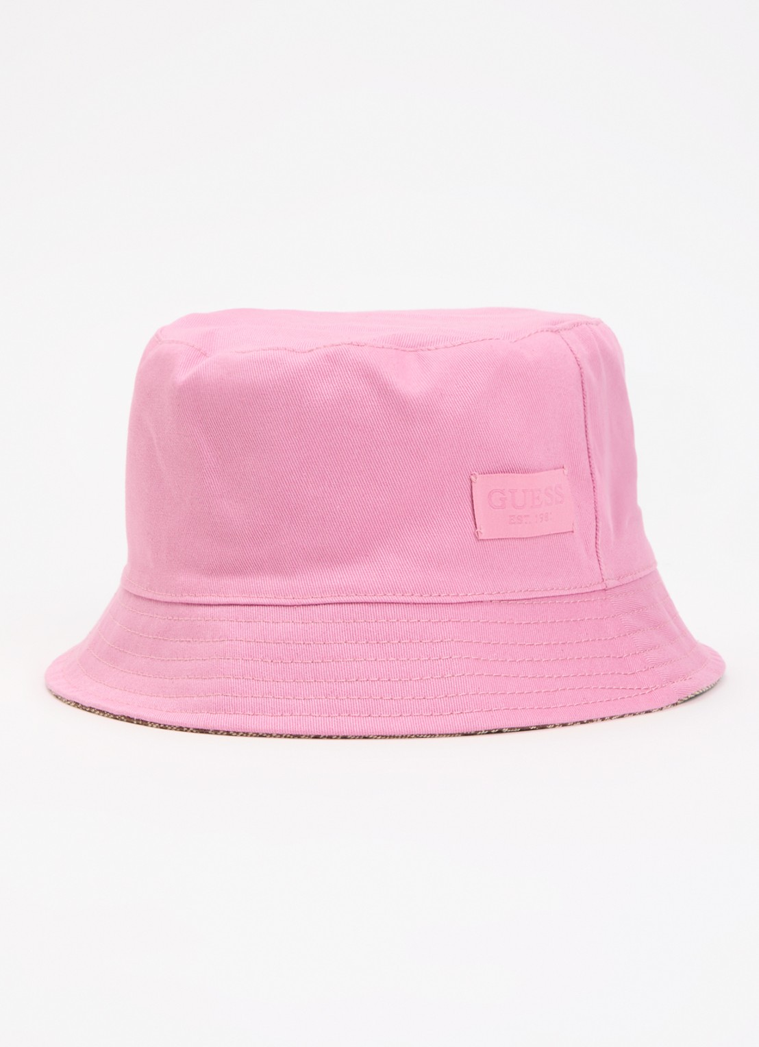GUESS Noelle II reversible bucket hoed met logoprint - detail 2 camel