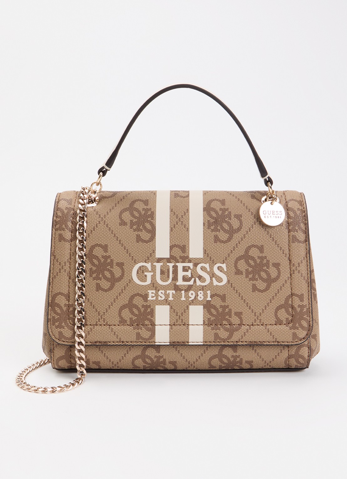 GUESS Noelle II schoudertas met logo - voorkant 4 lichtbruin