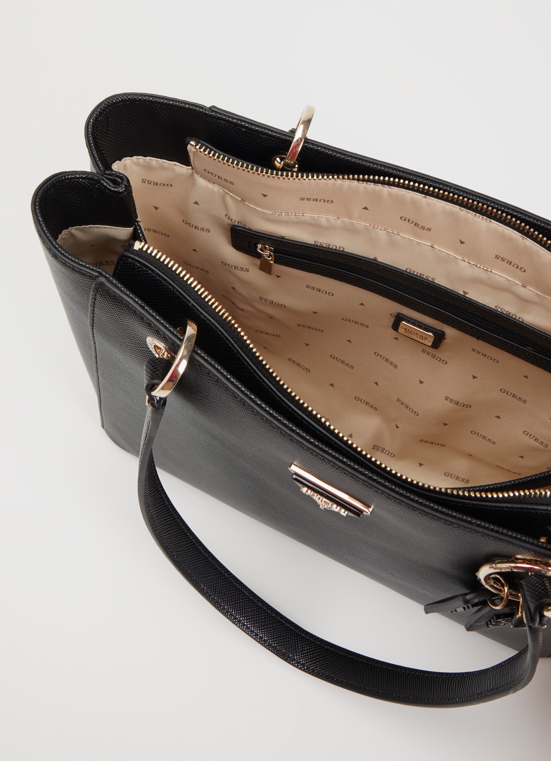 GUESS Noelle ll schoudertas met logoprint - detail 3 zwart