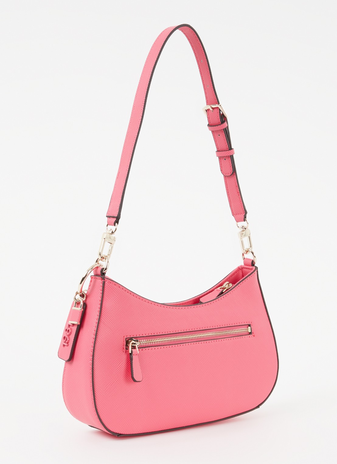 GUESS Noelle schoudertas met logo - achterkant 4 donkerroze