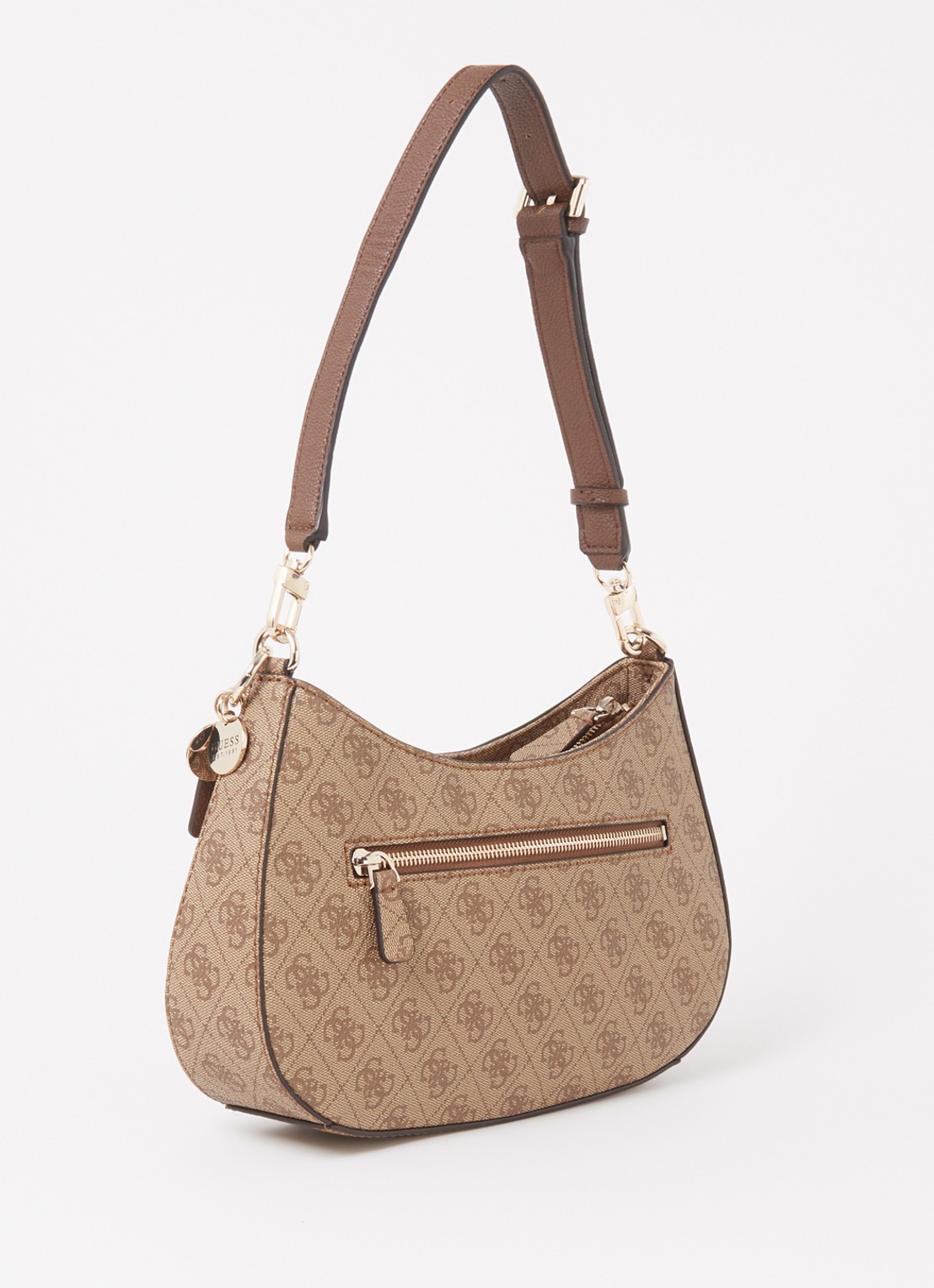 GUESS Noelle schoudertas met logo - achterkant 3 bruin