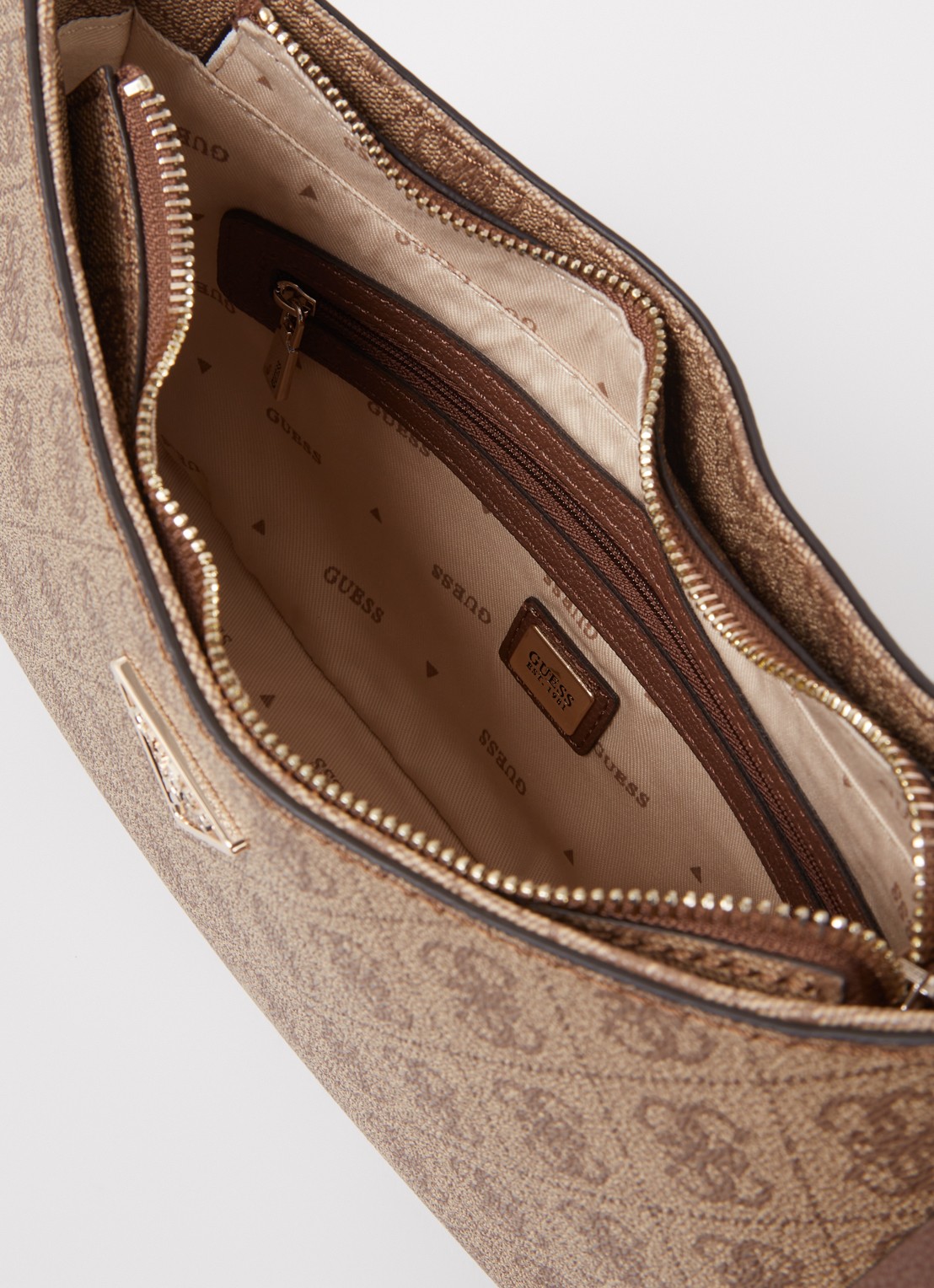 GUESS Noelle schoudertas met logo - detail 4 bruin