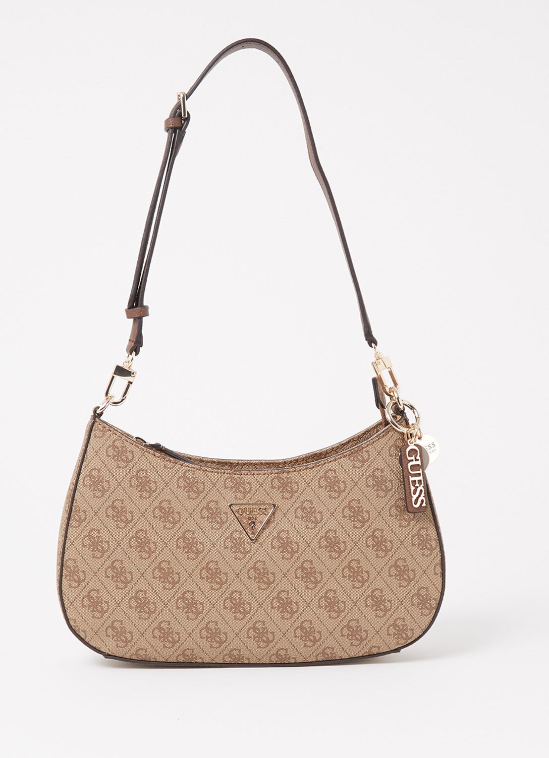 GUESS Noelle schoudertas met logo - voorkant bruin