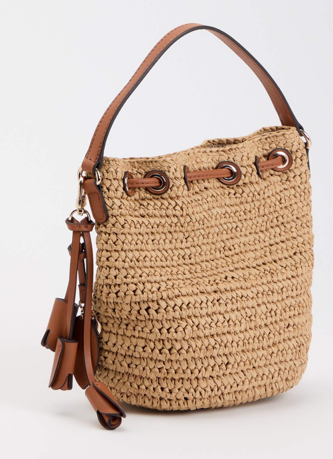 GUESS Ofelia crossbodytas met afneembare schouderriem en tasbedel - achterkant camel