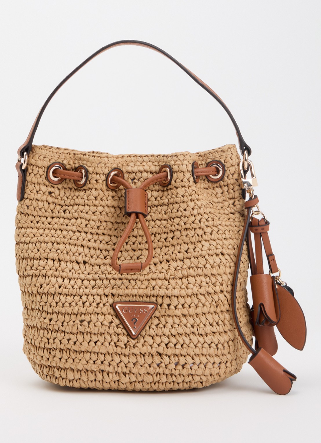 GUESS Ofelia crossbodytas met afneembare schouderriem en tasbedel - voorkant 2 camel