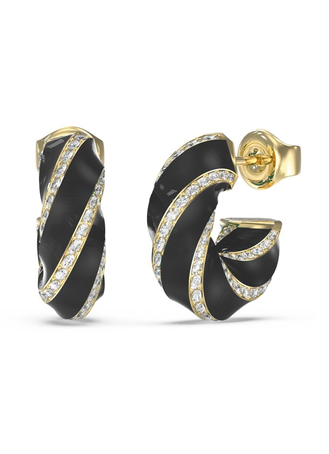 GUESS Oorringen JUBE05383JWYGBKT-U  - voorkant zwart