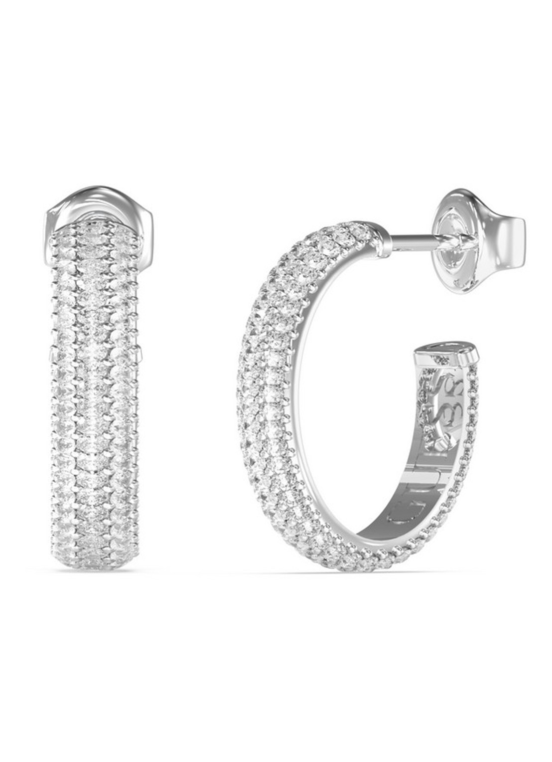 GUESS Oorringen JUBE06020JWRHT-U - voorkant zilver