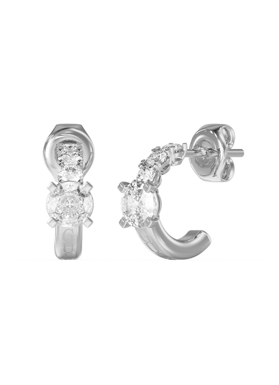 GUESS Oorringen JUBE06271JWRHT-U - voorkant zilver