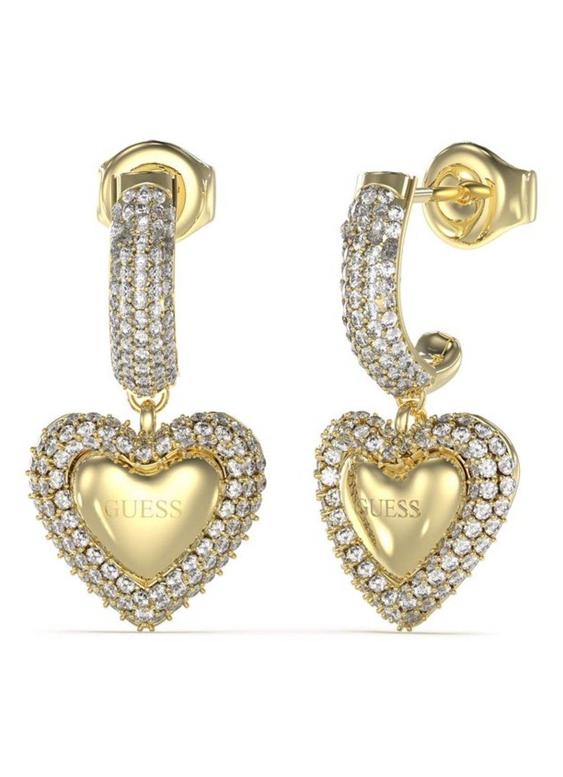 GUESS Oorringen met kristal JUBE05021JWYGT-U  - voorkant goud