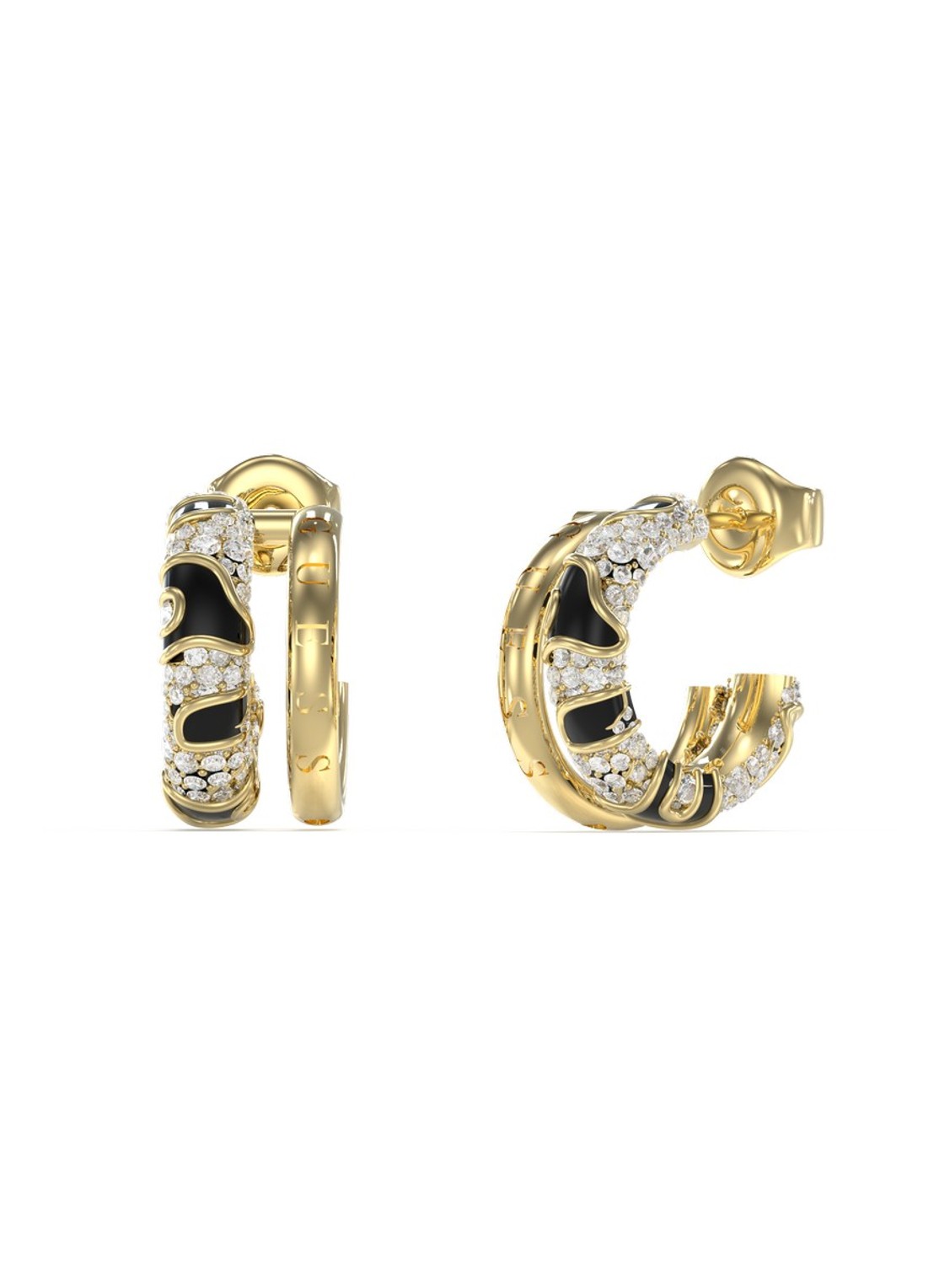 GUESS Oorringen met kristal JUBE05193JWYGBKT-U  - voorkant goud