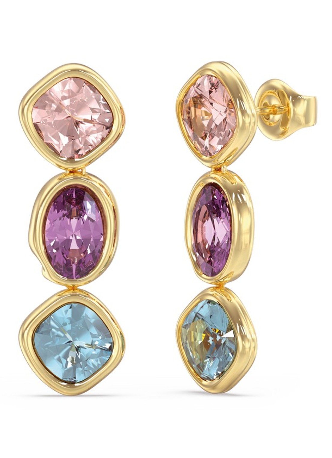GUESS Oorstekers met kristal JUBE05312JWYGMCT-U  - voorkant goud