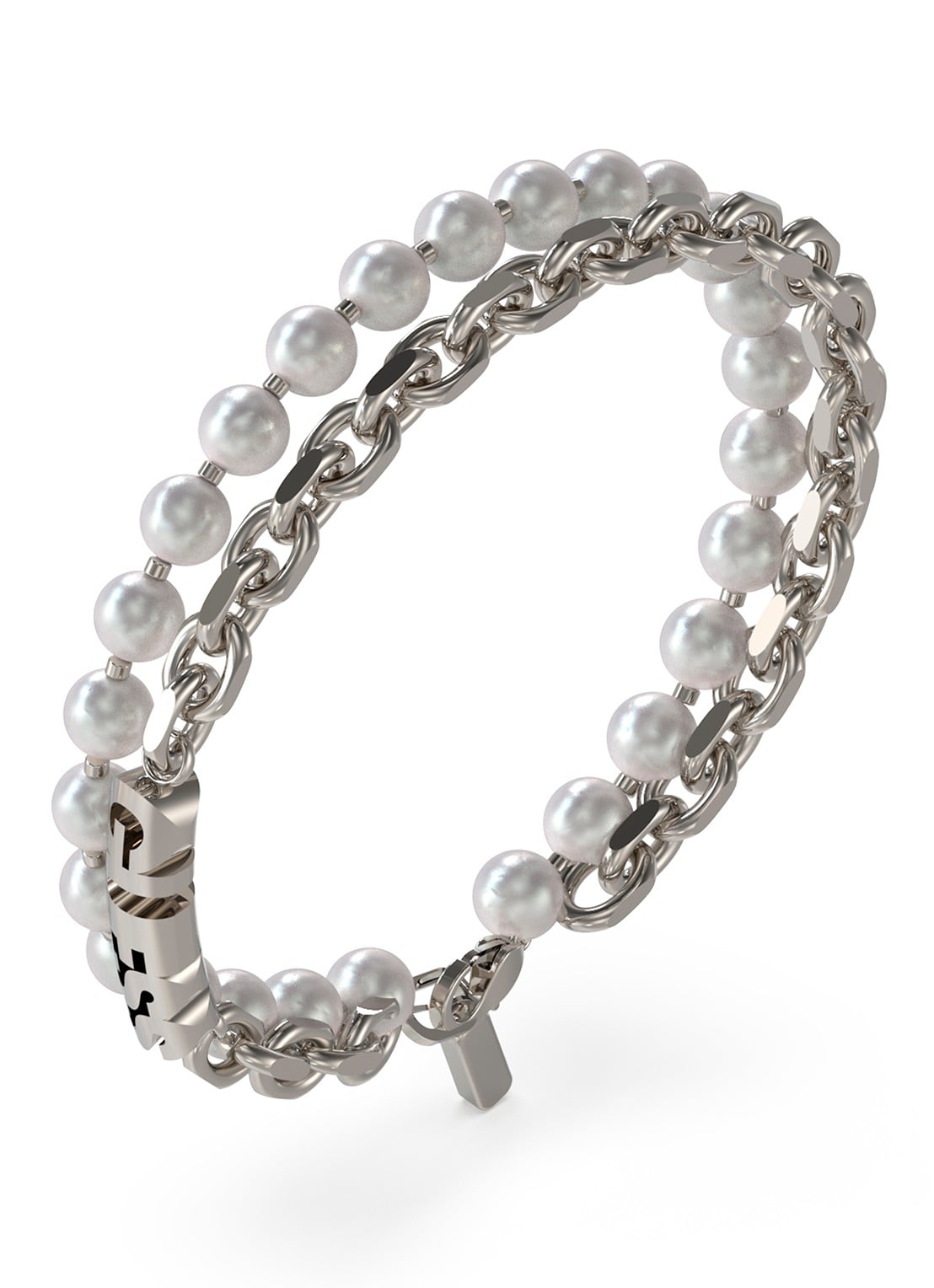 GUESS Parelarmband JUMB04063JWSTWIS  - voorkant 2 zilver