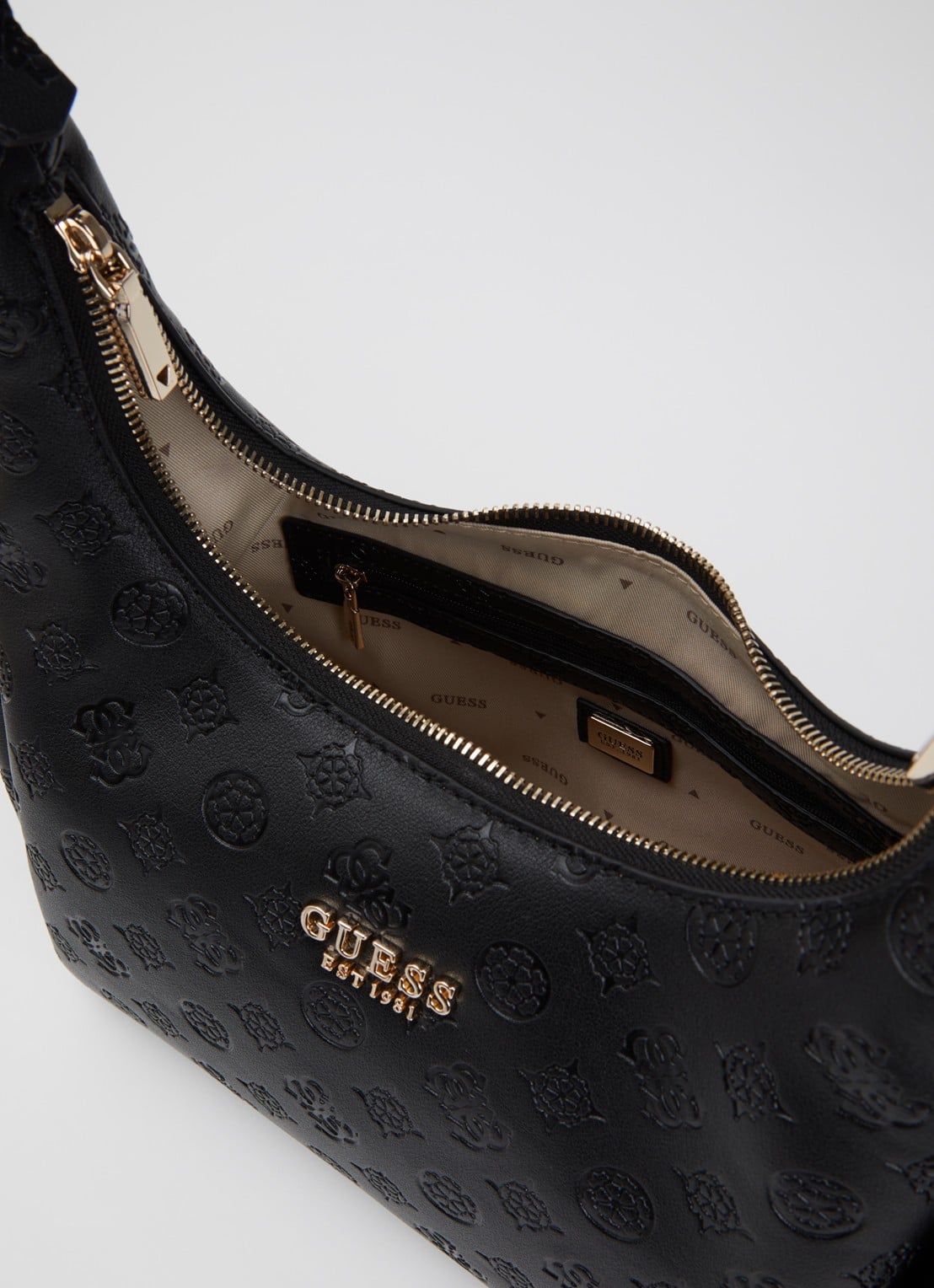 GUESS Phoebe schoudertas met logoprint - detail 4 zwart