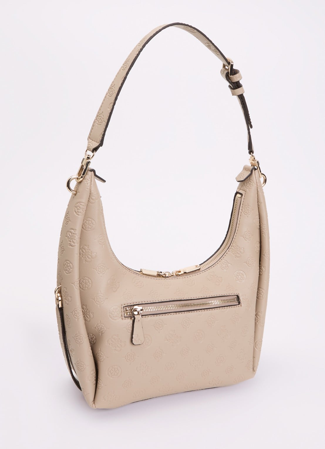 GUESS Phoebe schoudertas met logoprint - achterkant 6 beige
