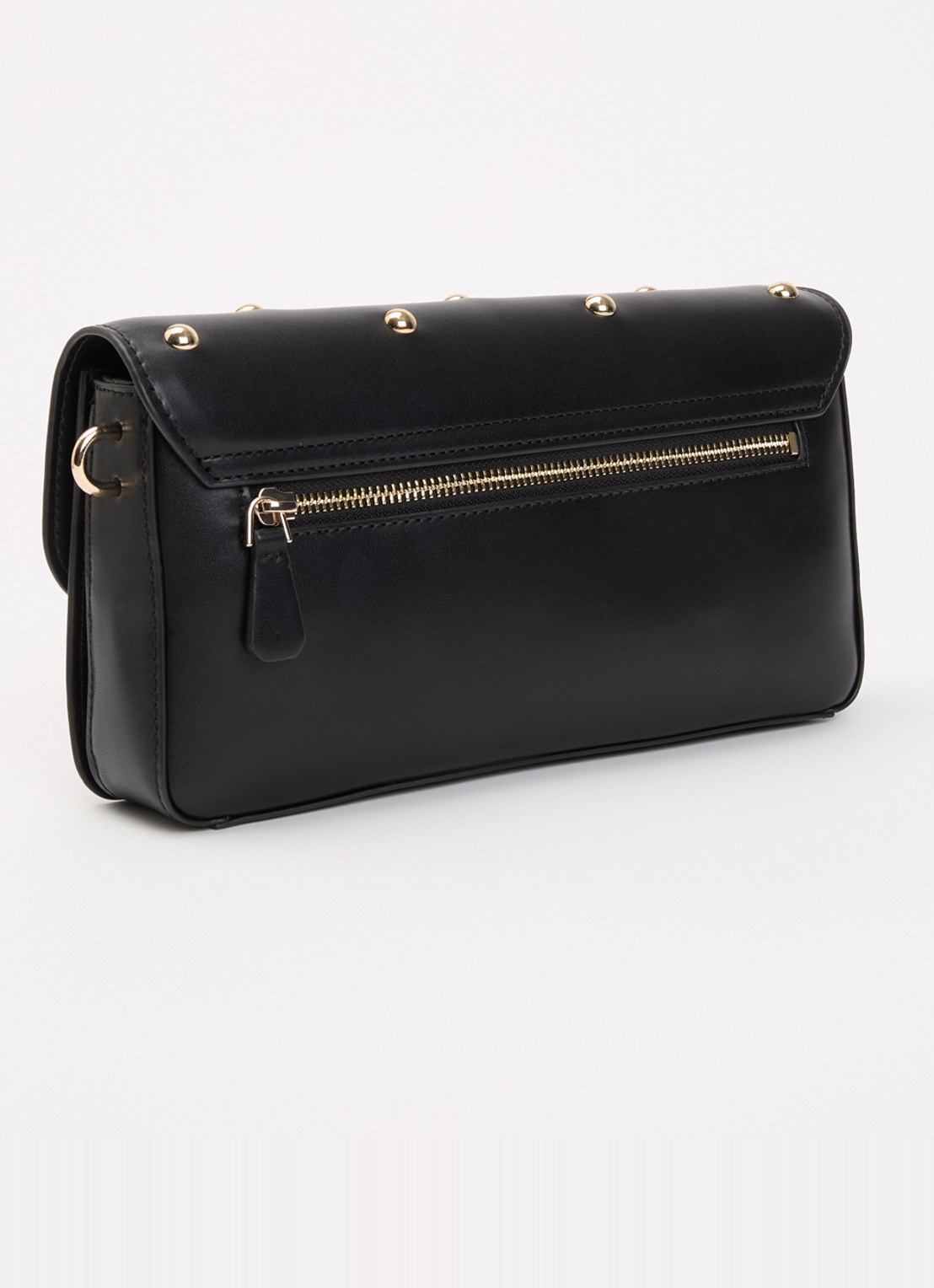 GUESS Sadie clutch met afneembare schouderriem en studs - achterkant 3 zwart
