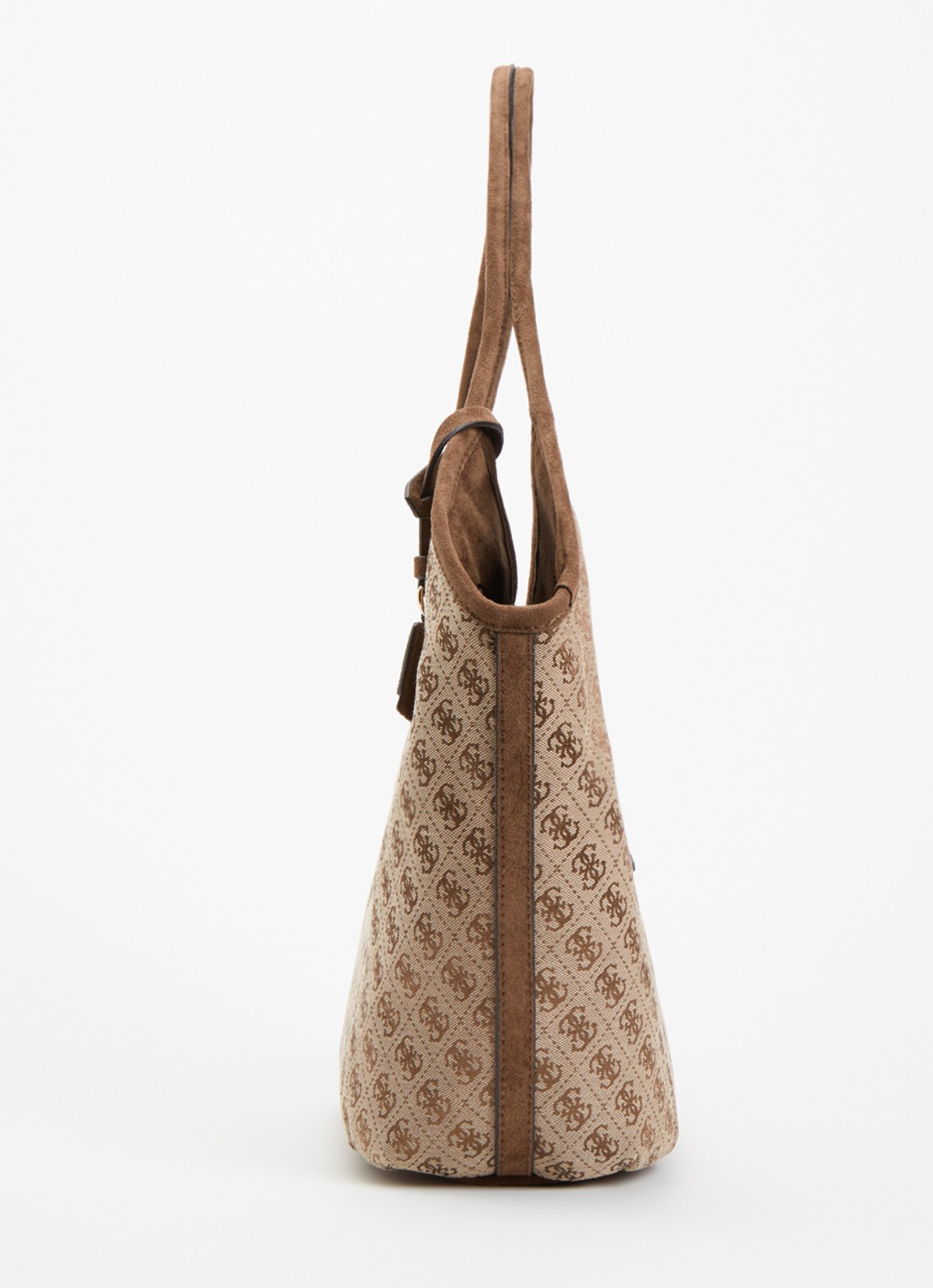 GUESS Samantha schoudertas met logoprint en tasbedel - detail 4 bruin
