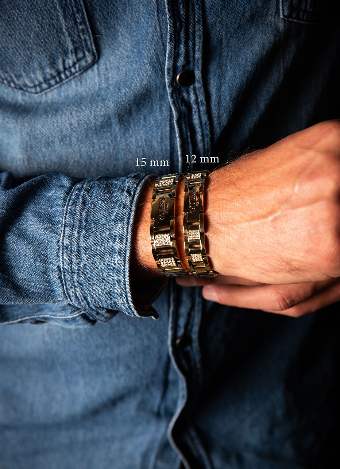 GUESS Schakelarmband met zirkonia JUMB01342JWYGT-U - detail 3 goud