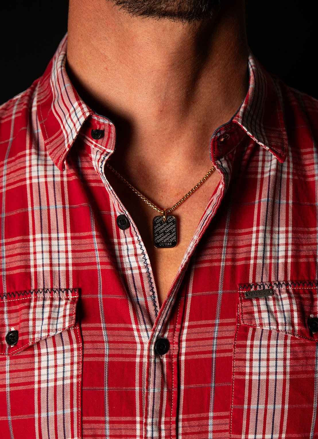 GUESS Schakelketting met logo JUMN03225JWYGBKT-U - voorkant 2 goud