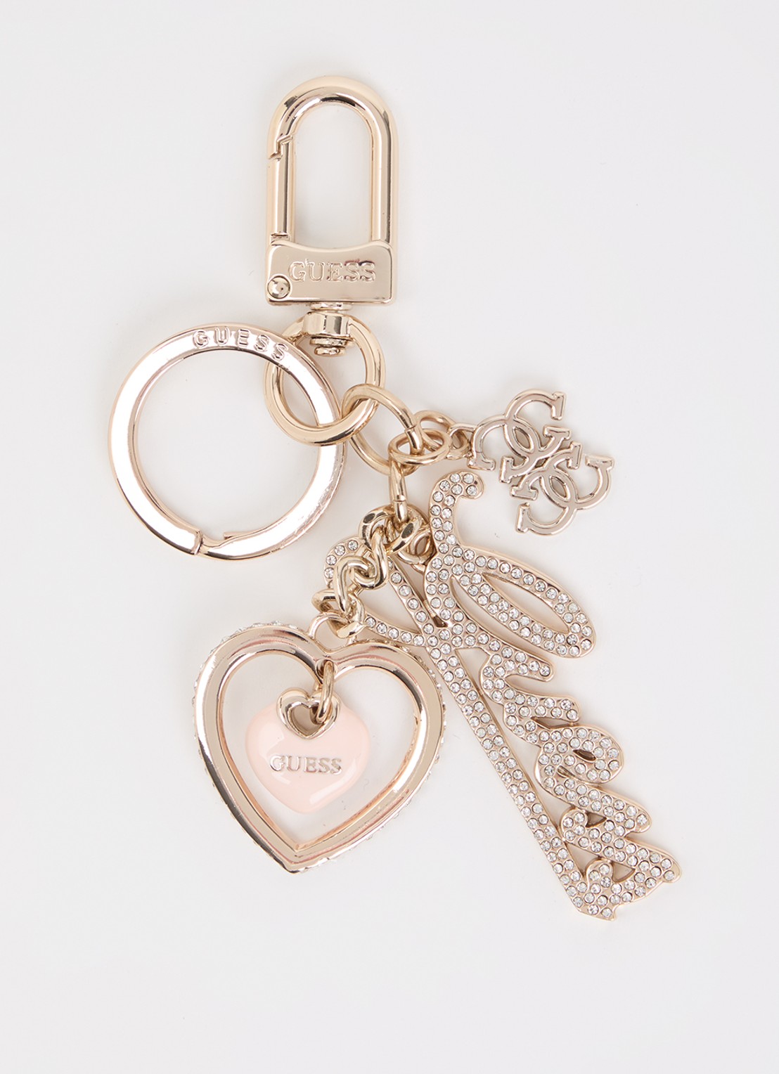 GUESS Sleutelhanger met logo - voorkant goud