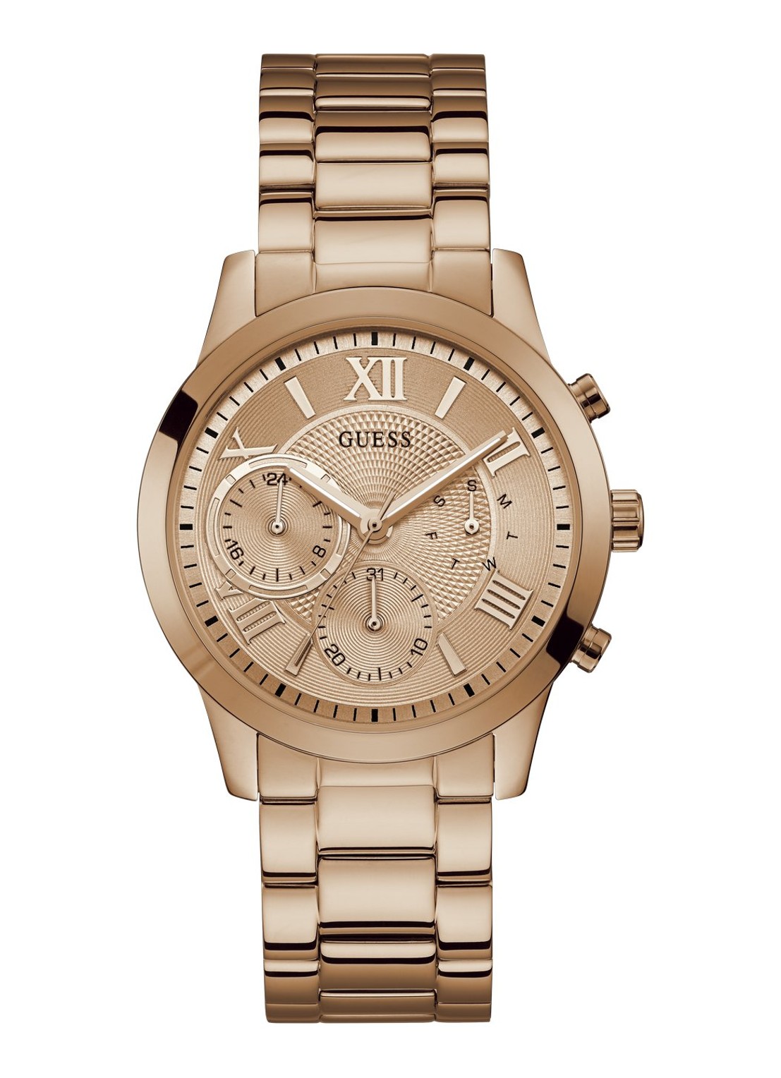 GUESS Solar horloge W1070L3 - voorkant roségoud