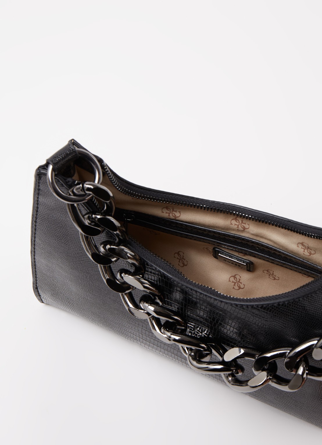 GUESS Tullia handtas met structuur - detail 3 zwart