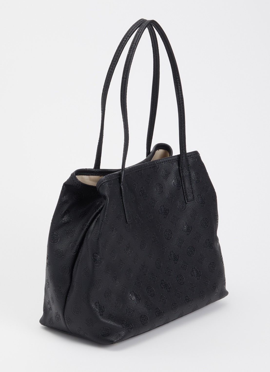 GUESS Victtoria shopper met logoprint en uitneembaar etui - achterkant zwart