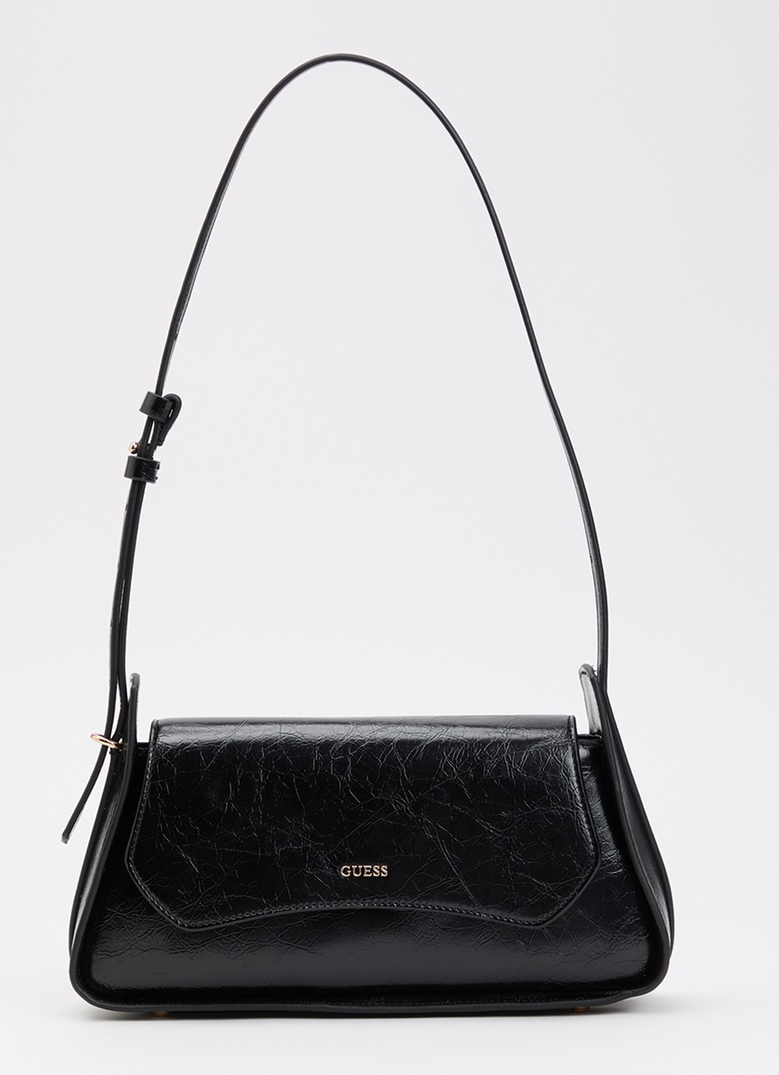 GUESS Xena Flap handtas met logo  - voorkant 2 zwart