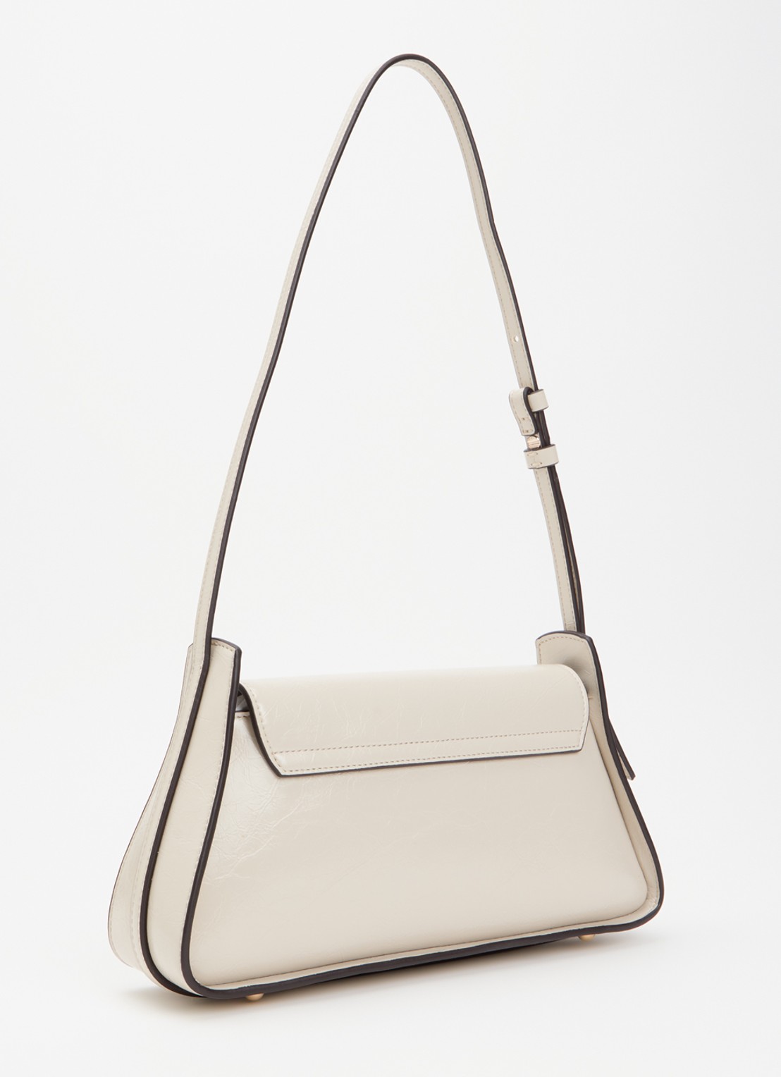 GUESS Xena schoudertas van leer - achterkant 4 beige