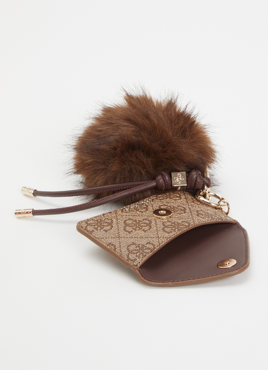GUESS Yvonne tasbedel met logoprint - voorkant 2 bruin