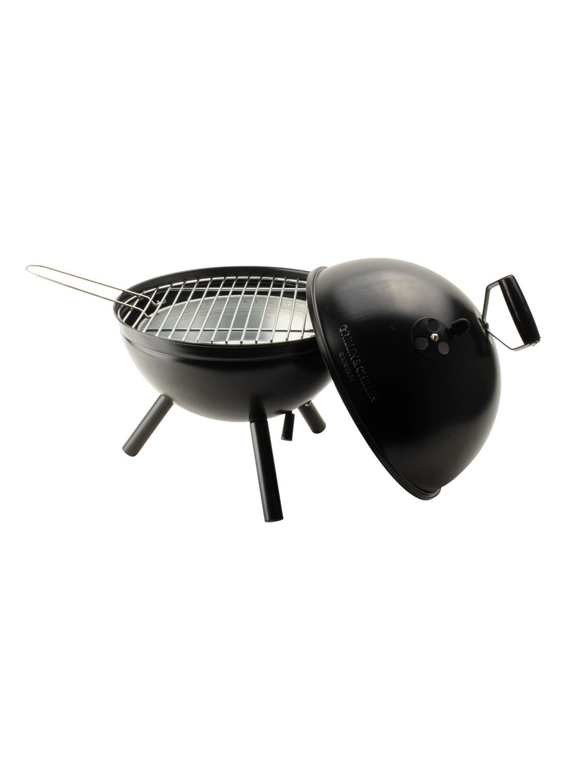 Gusta Grillin & Chillin kogel houtskool barbecue - voorkant 4 zwart