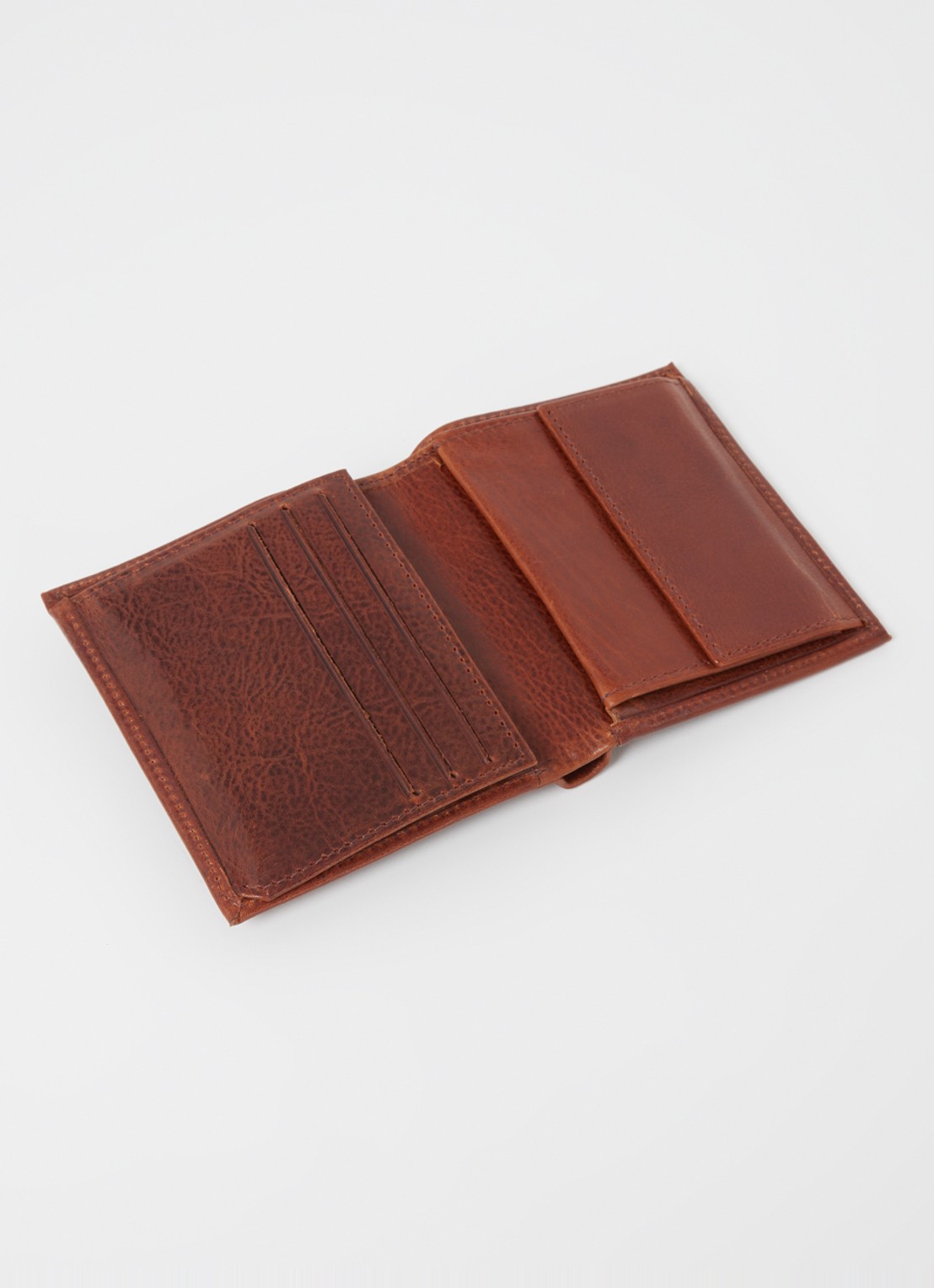 H.J. de Rooy Amsterdam Billfold portemonnee van leer - voorkant 2 kastanjebruin