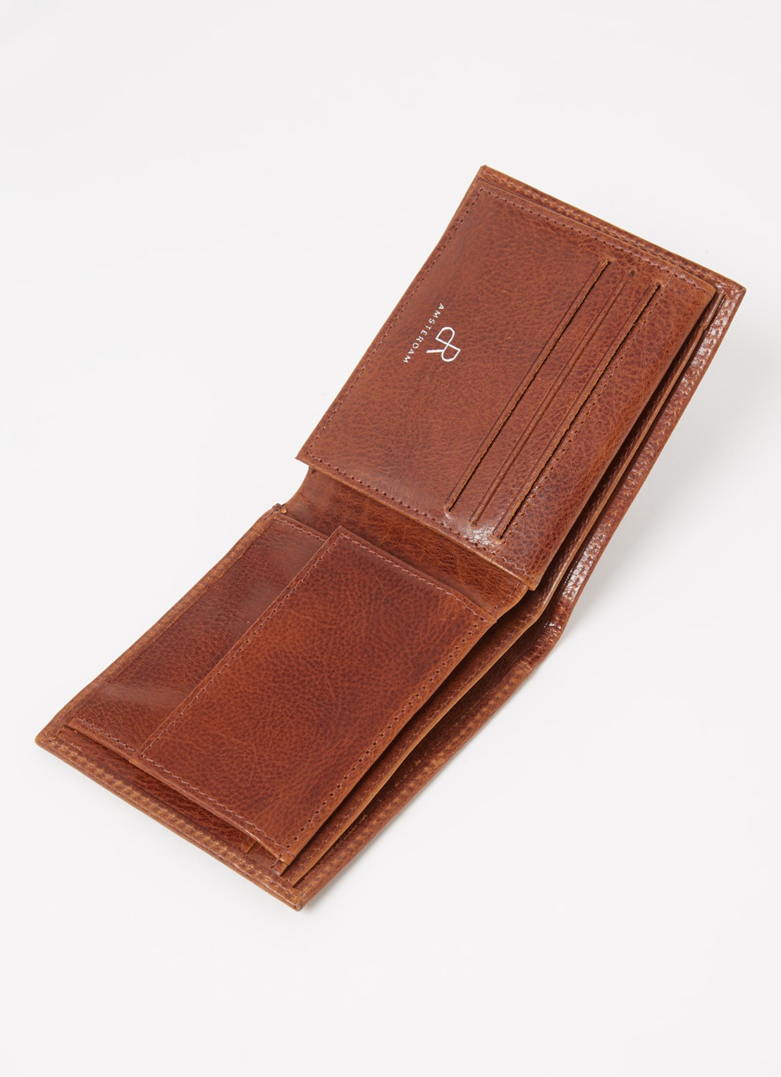 H.J. de Rooy Amsterdam Billfold portemonnee van leer - voorkant 2 cognac