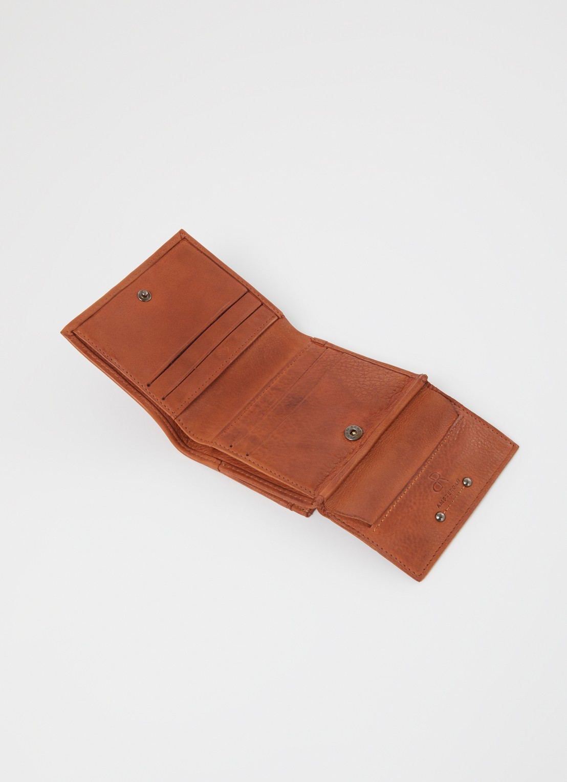 H.J. de Rooy Portemonnee van leer - voorkant 2 cognac