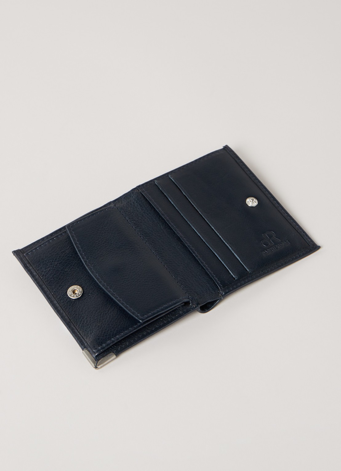 H.J. de Rooy Portemonnee van leer - detail 3 donkerblauw