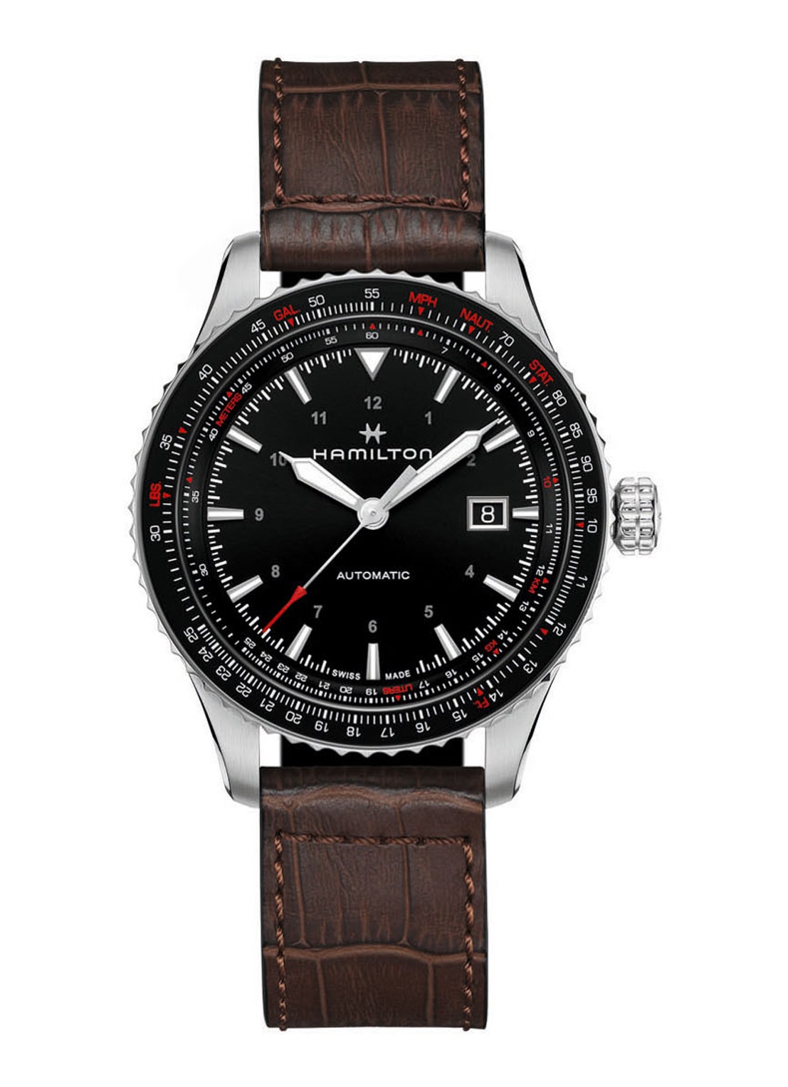 Hamilton Khaki Aviation Converter Automaat horloge H76615530 - voorkant zilver