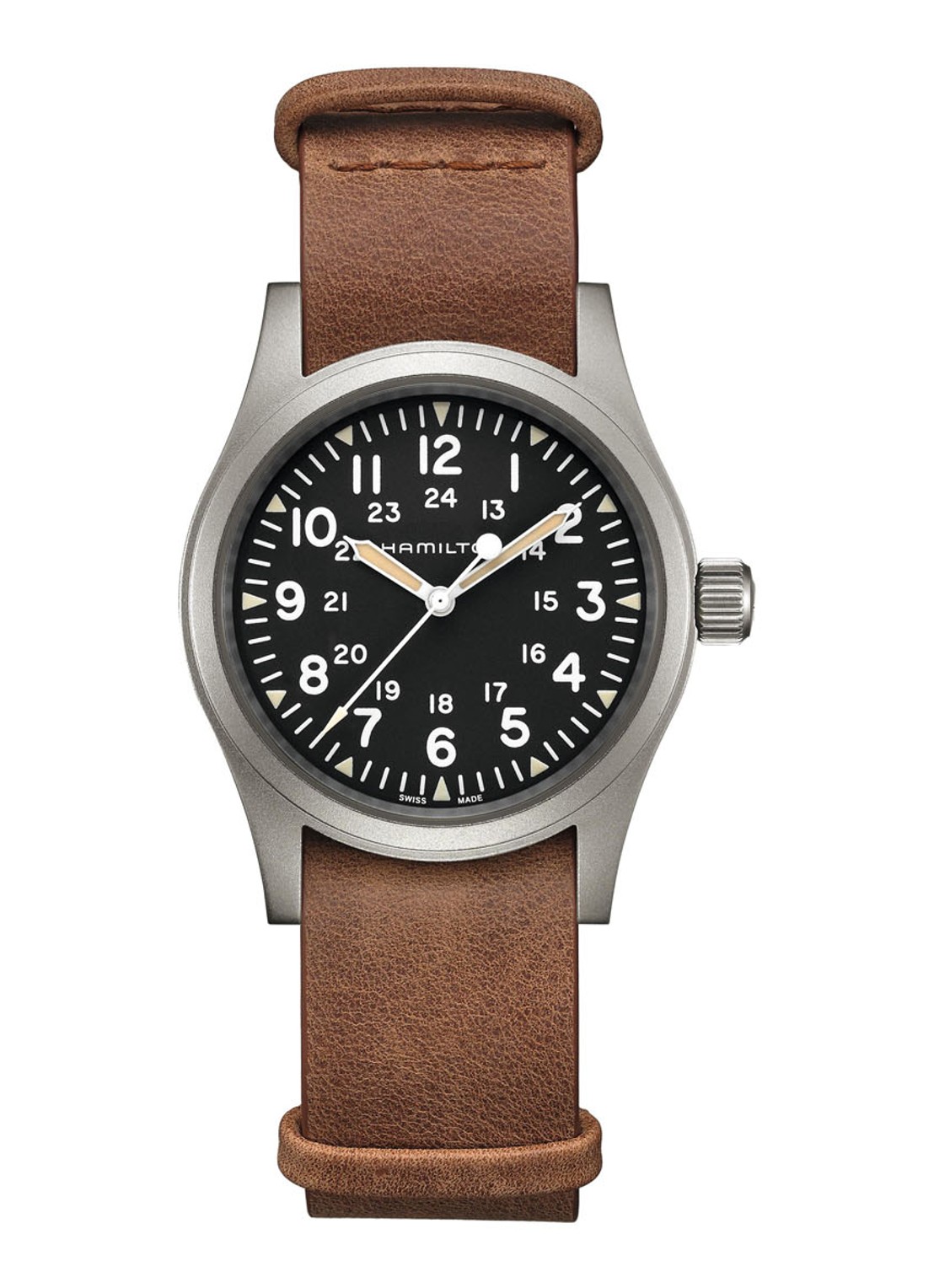 Hamilton Khaki Field Mechanical horloge H69439531 - voorkant 5 bruin